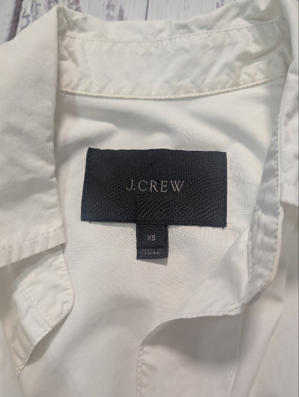 J. Crew White Poplin Mini Shirt Dress - Size XSmall - Short Sleeve - Picture 6 of 10
